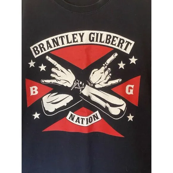 Brantley Gilbert Black S/S T-Shirt Men's Size L Concert Tour Country Music Tee - Picture 4 of 10